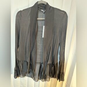Piazza Del Tempio Silk & Viscose Cardigan Charcoal Size Medium Made in Italy